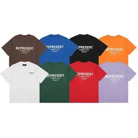 REPRESENT Retro high street small neckline letter print T-shirt-2110  