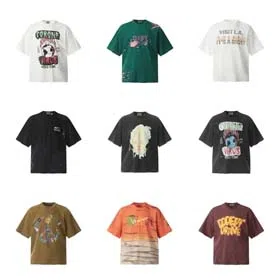 GaIIery Retro cotton short-sleeved super popular men and women couple T-shirt-1834  