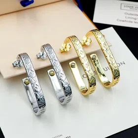 Louis Vuitton LV Letter Floral Rivet Earrings-3576  