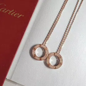 Cartier LOVE big round cake necklace-3784  