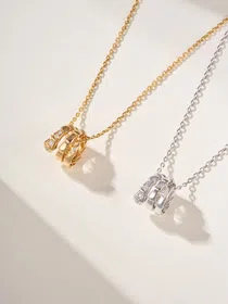 Bulgari snake bone tail diamond necklace-3796  