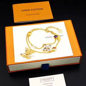 Louis Vuitton LV double metal chain inlaid diamond bracelet-3801  
