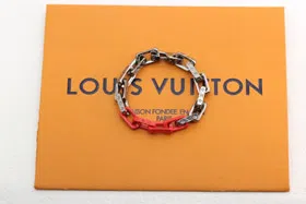Louis Vuitton LV matte silver-red splicing tempered bamboo bracelet-4016  