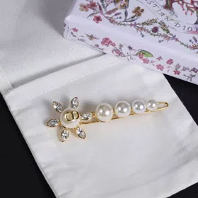 Dior Sunflower Pearl Rhinestone Hairpin Clip-3890  