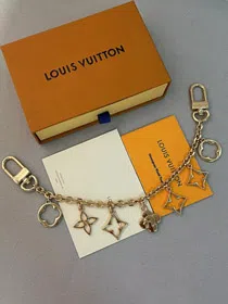 Louis Vuitton LV floral chain keychain with charm-3921  