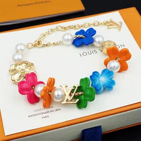 Louis Vuitton LV floral and glass beaded bracelet-3965  