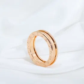Bulgari bezel letter single ring diamond-free ring-4008  