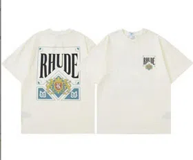 RHUDE printed round neck dropped shoulder short sleeve T-shirt (12 styles)-2773  