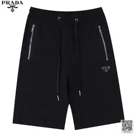 Prada Cotton Zipper Pocket Triangle Shorts Loose Cropped Pants (4 styles)-2879  