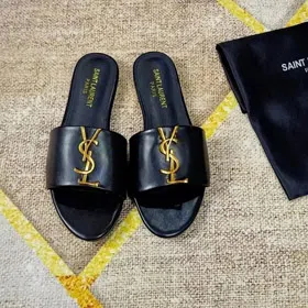 SAINT LAURENT YSL new lettered all-match leather slippers (11 styles)-2936  