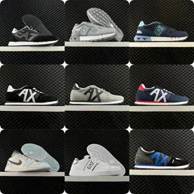 EMPORIO ARMANI shock-absorbing, non-slip, wear-resistant and breathable low-top sneakers-2946  