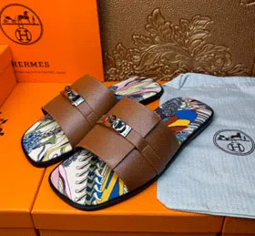 HERMES calfskin round toe slip-on slippers (37 styles)-2966  