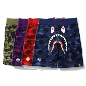 BAPE colorblock camouflage glow-in-the-dark shark series casual shorts-4245  