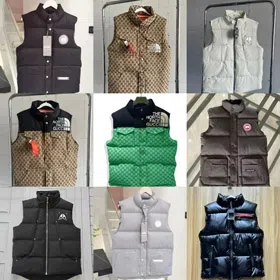 The North Face Gucci Canada Goose zipper logo - embroidered lettering down vest-4389  