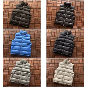 Dior zipper stand collar quilted design down vest-4391  