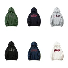 GAP new carbon soft grinding letter hooded sweatshirt-4425  
