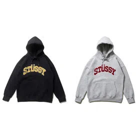 Stussy letter print hooded sweatshirt-4437  