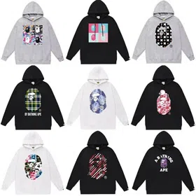 Bape printed cotton hooded pullover sweatshirt camouflage jacket-4483  