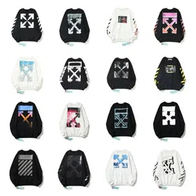 OFF-WHITE Graffiti oil painting arrow loose pullover sweatshirt-4485  