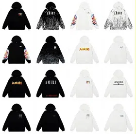 AMIRI ink-splashed paint starry sky crack unicorn arm hoodie sweatshirt-4494  