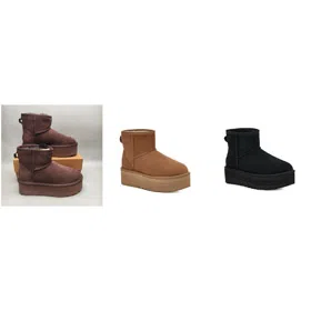 UGG suede comfortable mini platform boots, 5.08cm short boots -4513  