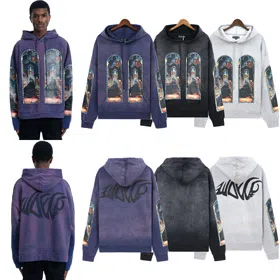 Who Decides War Distressed Heavy Print Cotton Hooded Sweatshirt-4578  