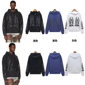 Who Decides War Washed Distressed Cotton Hooded Sweatshirt-4580  