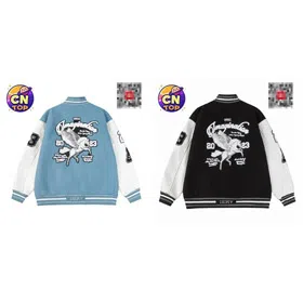 AMIRI Color-Blocked Letter Print Oversized Varsity Jacket-4856  