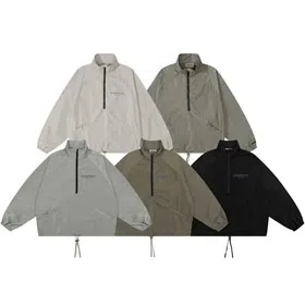 ESSENTIALS half-zip loose-fitting windbreaker jacket-5064  