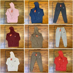 Nike new arrival embroidered solid color hooded sweatshirt and pants set-5073  