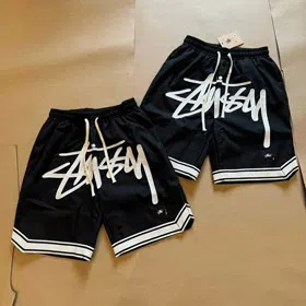 Stussy embroidered beach shorts with woven waistband-5090  