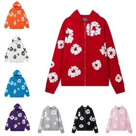 Denim Tears stylish and versatile hooded zip-up sweatshirt-5143  