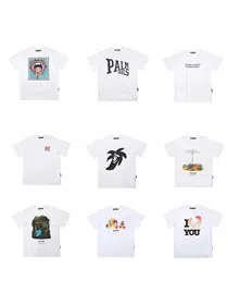 Palm Angels crew neck cotton short-sleeved T-shirt with palm tree print-5180  