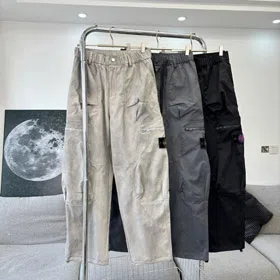 Stone Island loose-fitting straight-leg wide-leg multi-pocket cargo pants-5260  