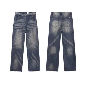 Hellstar washed vintage casual straight-leg jeans-5282  
