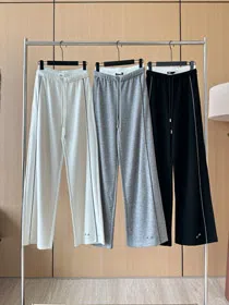 Miu Miu new straight-leg trousers with contrasting color waistband and paneling-5385  