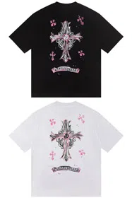 Chrome Hearts CH new short-sleeved T-shirt with cross and Sanskrit print-5424  