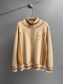 Louis Vuitton LV popular influencer-style intarsia knit sweater jacket-5481  