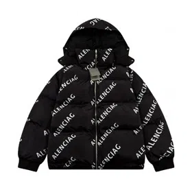 Balenciaga all-over logo print reversible cotton jacket-5487  