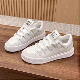 Miu Miu new style platform lace-up white sneakers-5691  
