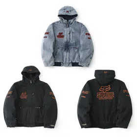 Supreme x Fox Racing collaborative hooded denim jacket-5924  