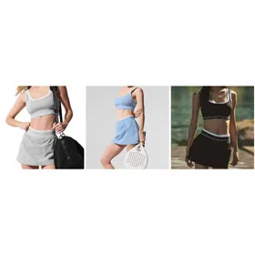 ALO Faux Two-Piece Yoga Dress & Sports Set-6457  